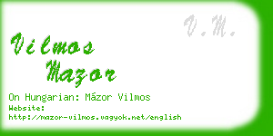 vilmos mazor business card